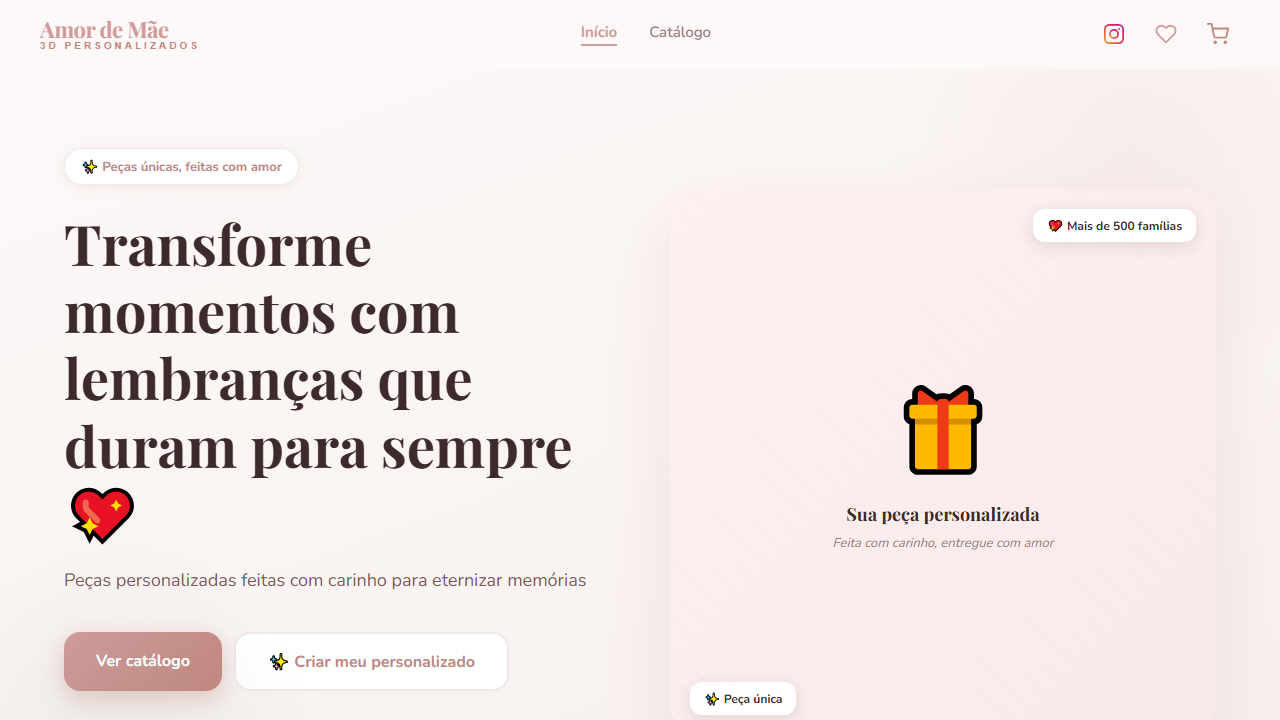 Amor de Mãe 3D — Peças Personalizadas